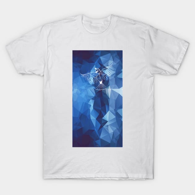 Geometric eagle linear blue abstract style T-Shirt by robiman